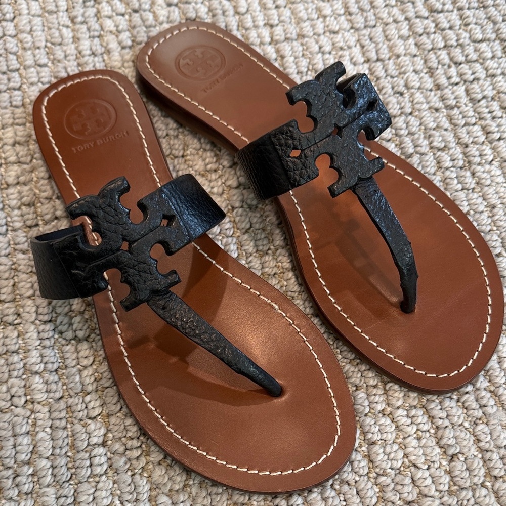 Tory Burch Black and Brown Sandals